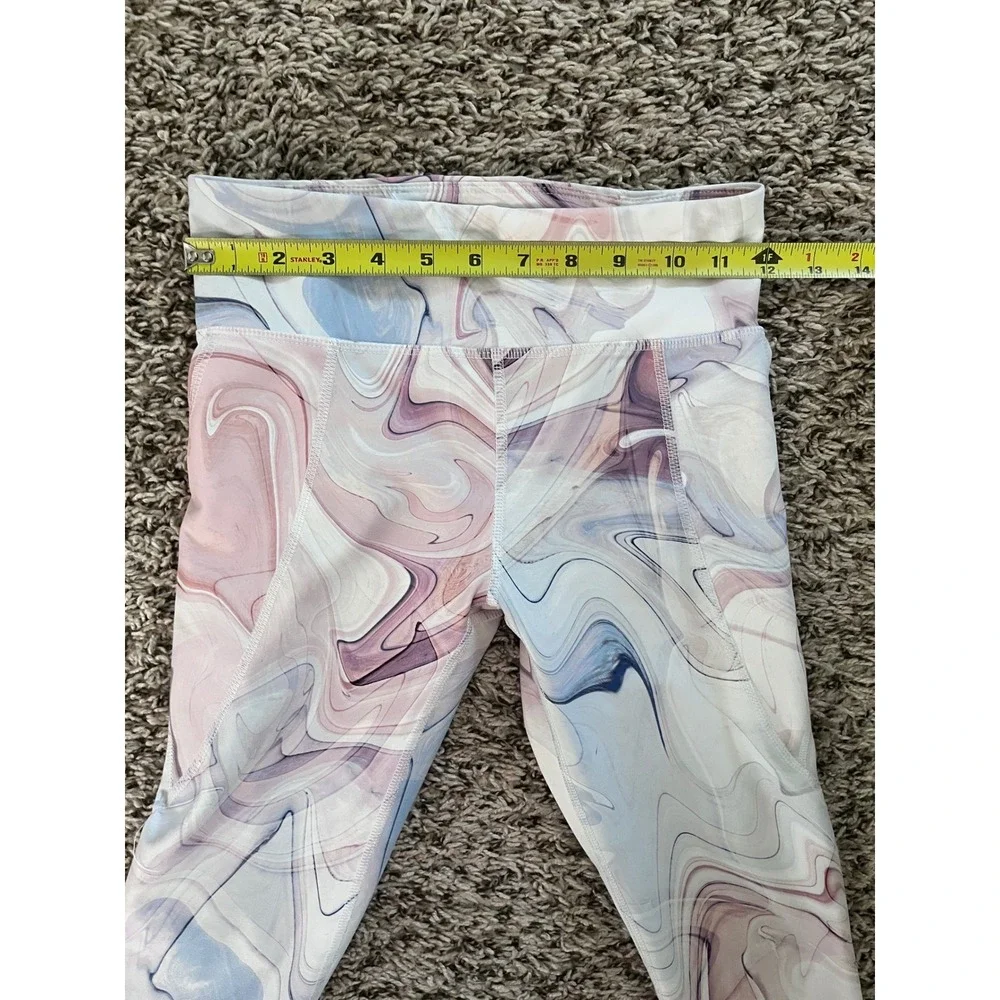 Old Navy Active Girl Powersoft High-Rise Leggings Marble Swirl Purple Blue 10-12